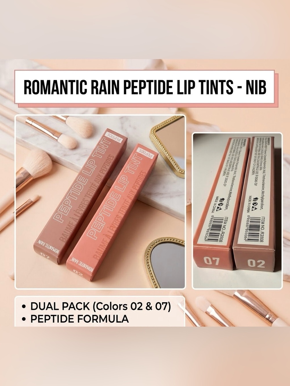 Peptide Lip Tint Duo - Pink Shades (Colors 02 & 07) NIB